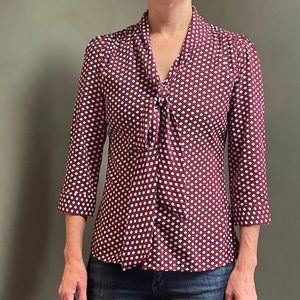 Banana Republic Patterned Blouse with Bow